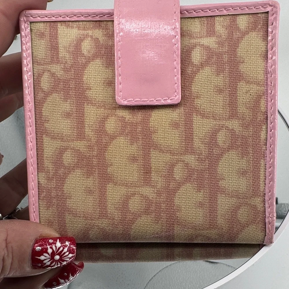 Dior Vintage Trotter Canvas Pink and Cream Monogram #1 Wallet